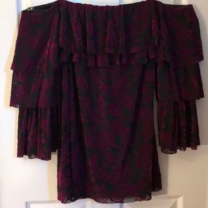 A mini off-shoulder dress